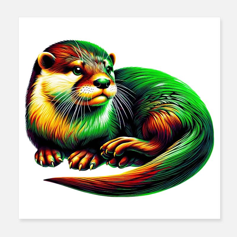 Loutre Poster 20 x 20 cm
