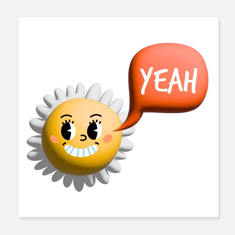 sonne yeah 3d Poster 20x20 cm