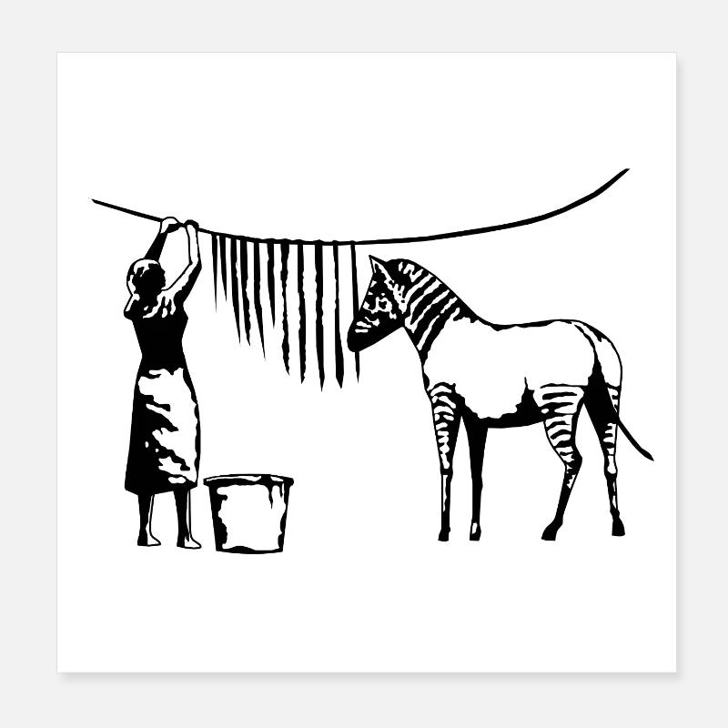 Funny Zebra Stripes Poster 8" x 8" (20x20 cm)