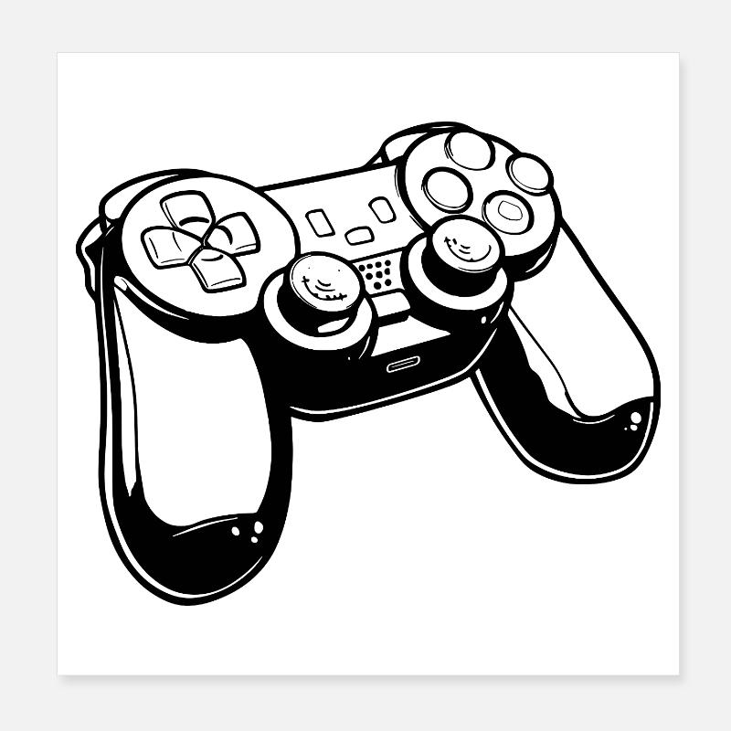 Gaming Controller Zeichnung Poster 20x20 cm