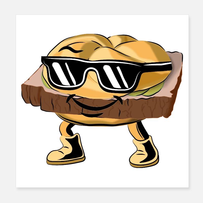 Leberkäs with style and attitude. Poster 8" x 8" (20x20 cm)