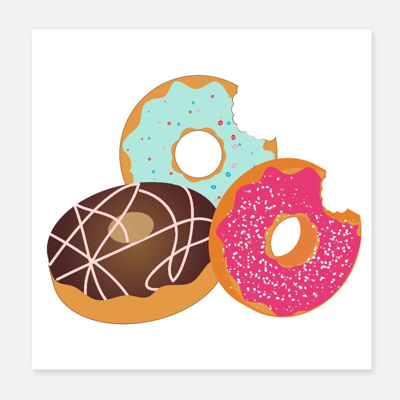 Beignets avec bouchée – Trio sucré avec glaçage et pépites Poster 20 x 20 cm