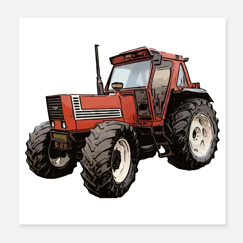 Agricultural legend in red Poster 8" x 8" (20x20 cm)