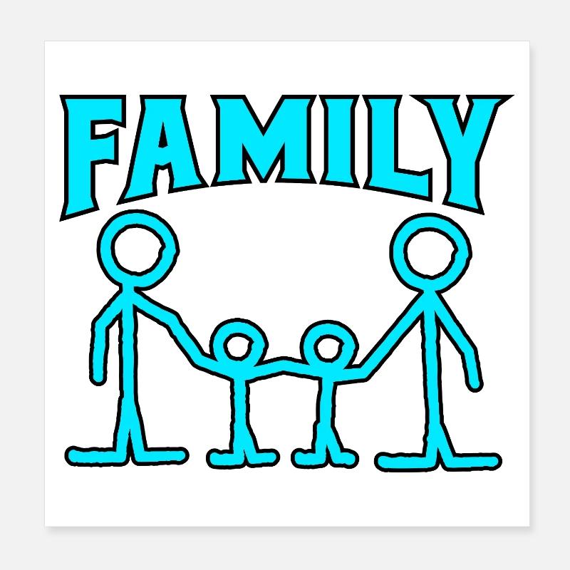 Family pattern. Poster 8" x 8" (20x20 cm)