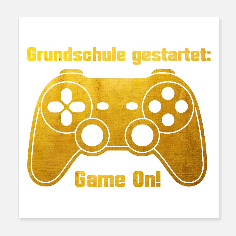 Inscription - Game On - Console de jeux - couleur or Poster 20 x 20 cm
