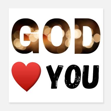 Dio ti ama Poster 20x20 cm
