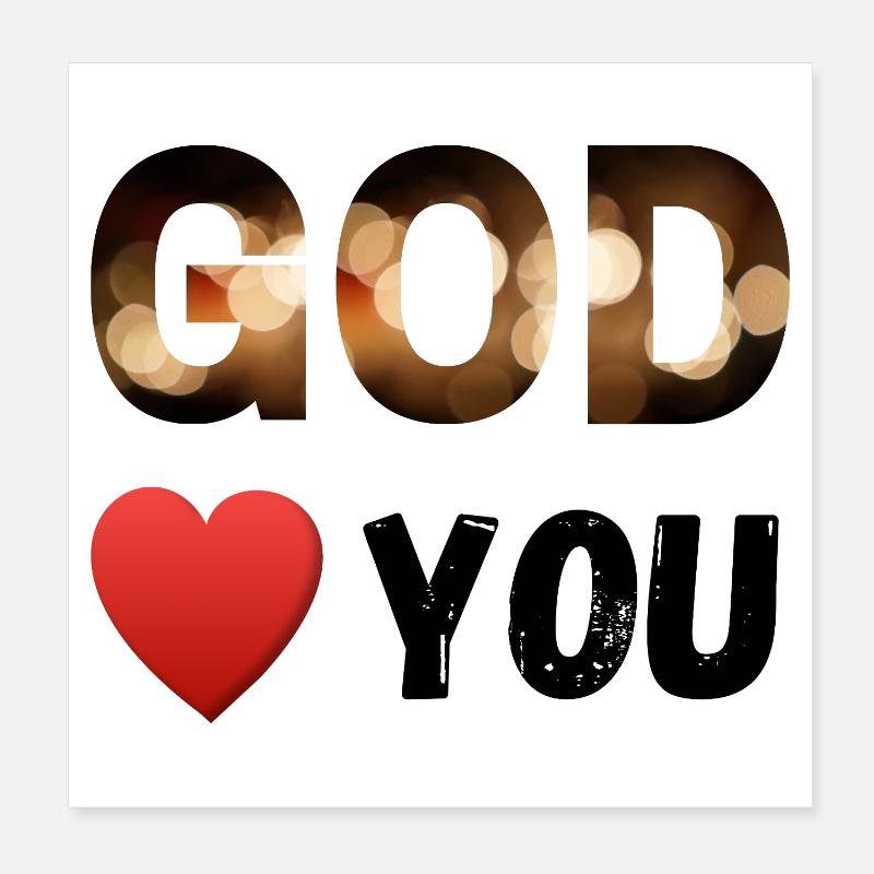 Dieu t’aime Poster 20 x 20 cm