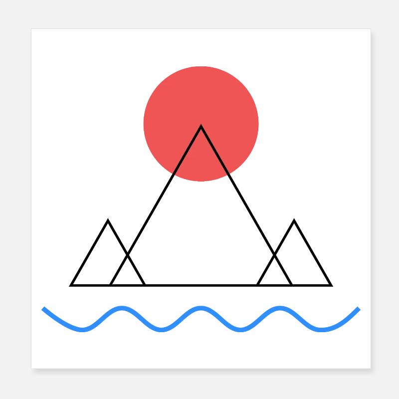 Minimaler Berg Poster 20x20 cm