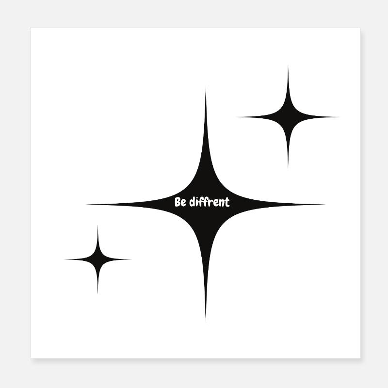 Be Different Starburst Graphic Poster 8" x 8" (20x20 cm)