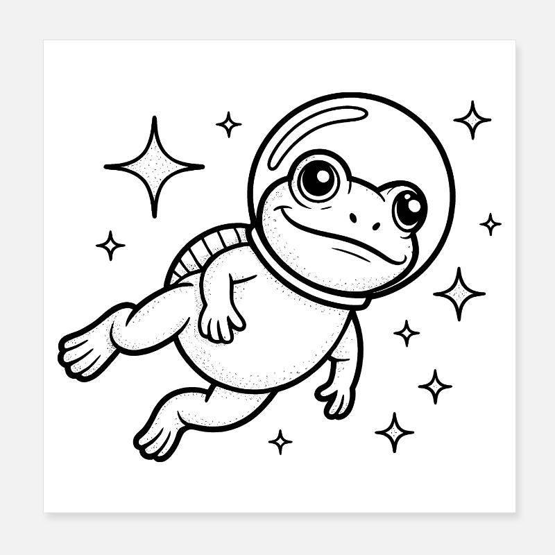Grenouille dans l'espace - Logo Cool Astonomy Poster 20 x 20 cm