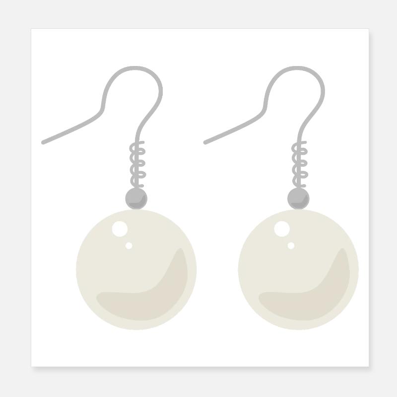Boucles d’oreilles élégantes en perles Poster 20 x 20 cm