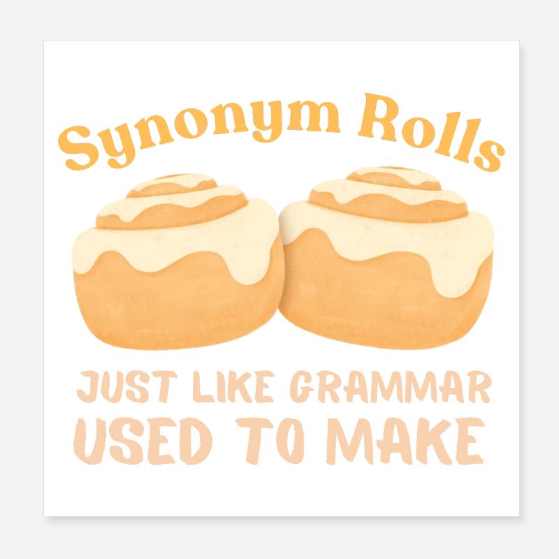Synonym Rolls Grammatik Humor Design Poster 20x20 cm