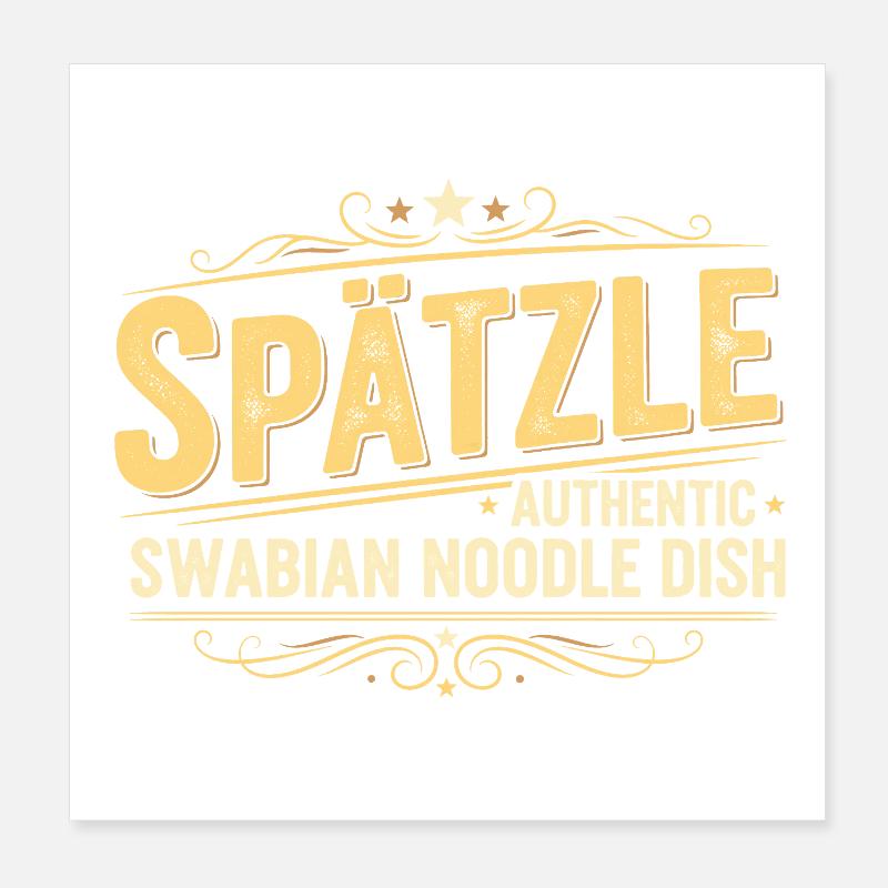 Spätzle, plat de nouilles souabe authentique, design Poster 20 x 20 cm