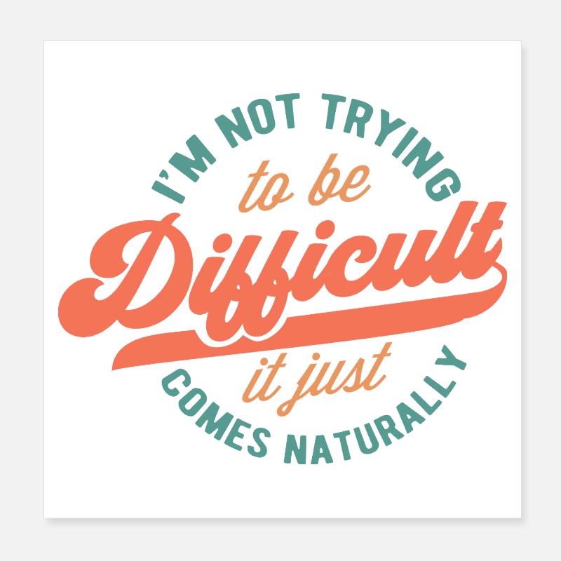 Conception de texte humoristique naturel Poster 20 x 20 cm
