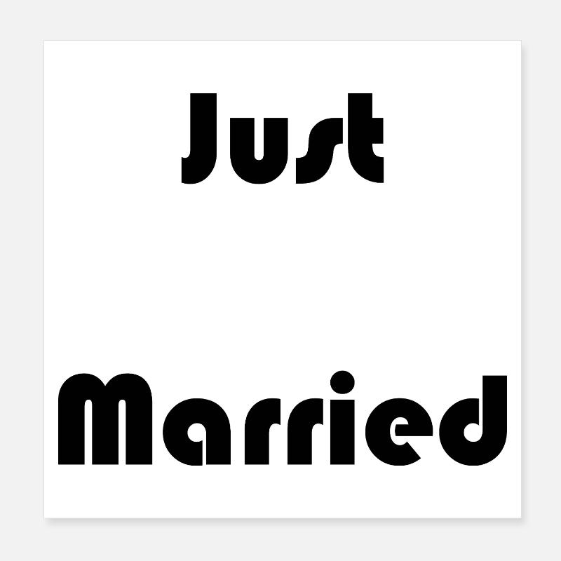 JUST MARRIED. EVJF. SAINT VALENTIN. COUPLE Poster 20 x 20 cm