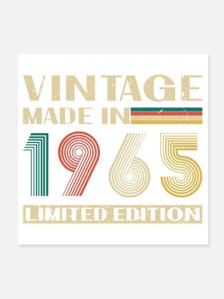 1965 Vintage Rétro Cadeau D'anniversaire - Poster 20 x 20 cm - blanc - Devant