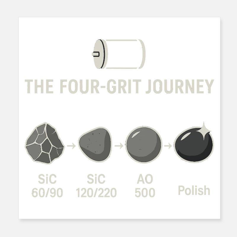 The four-step grinding process Poster 8" x 8" (20x20 cm)