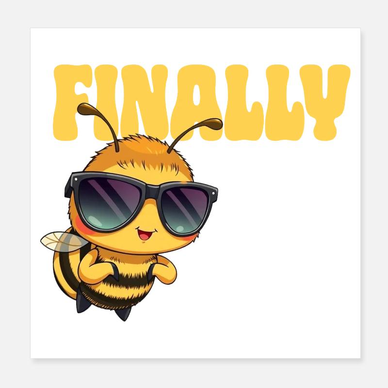 Bee Poster 8" x 8" (20x20 cm)