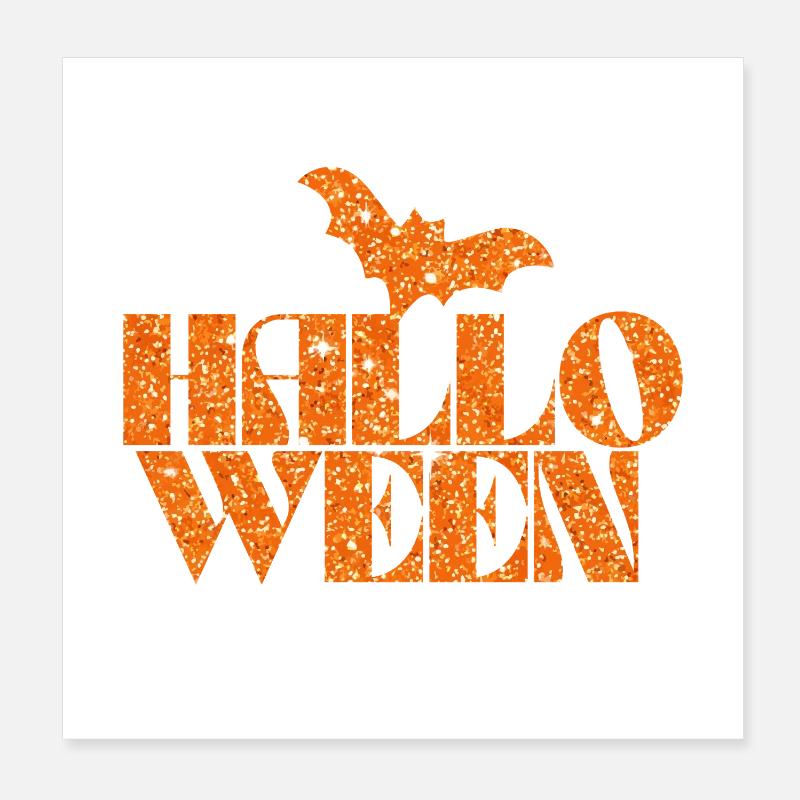 Halloween Glitter Bat Design Poster 8" x 8" (20x20 cm)