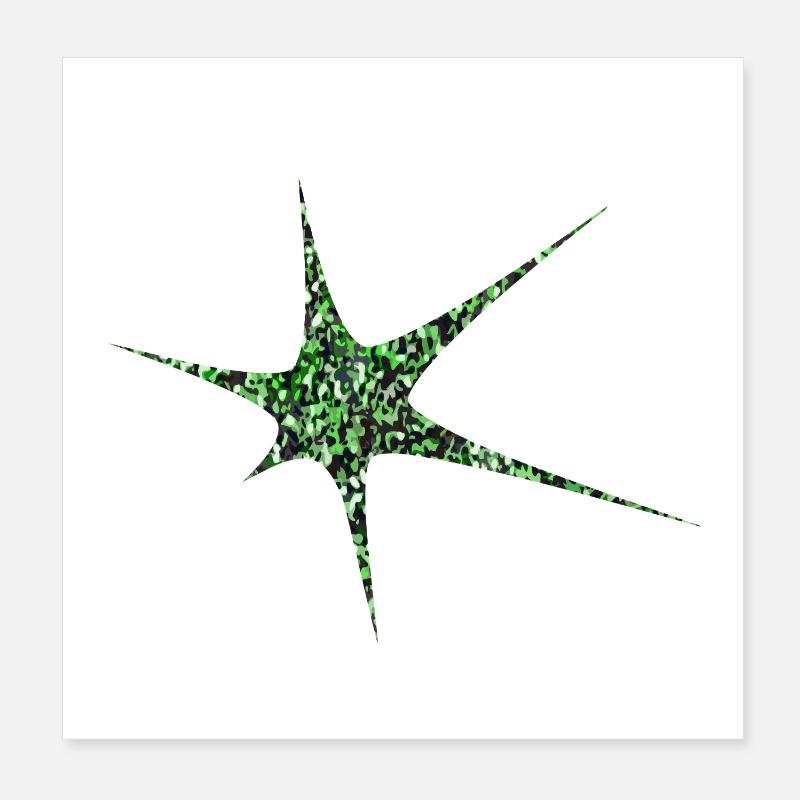 Green Glitter Starburst Sparkle Poster 8" x 8" (20x20 cm)
