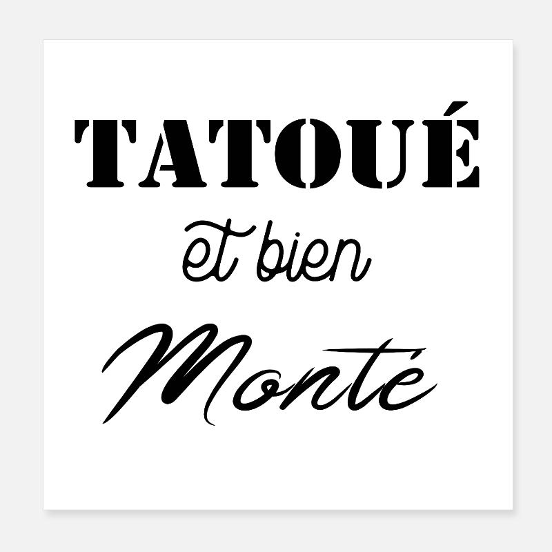 Tatoué et bien monté Poster 20 x 20 cm
