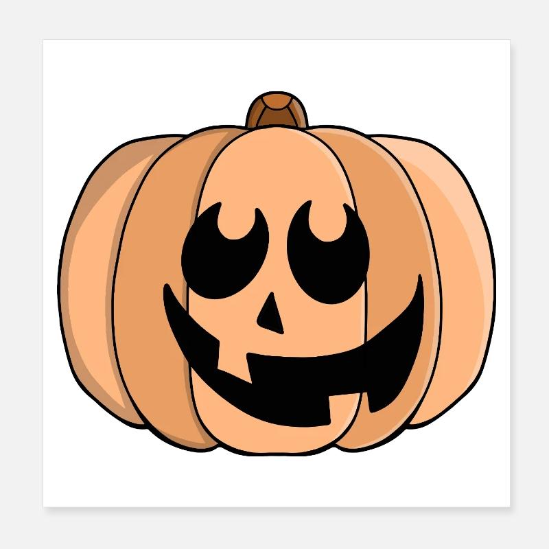Playful Pumpkin Grin Poster 8" x 8" (20x20 cm)
