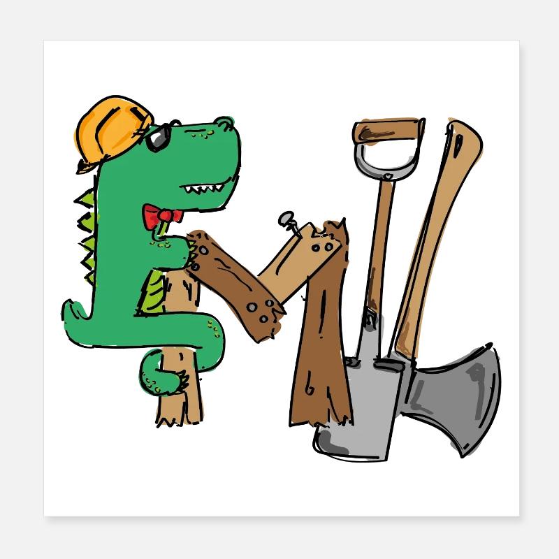 Emil Croki de chantier avec outils Poster 20 x 20 cm