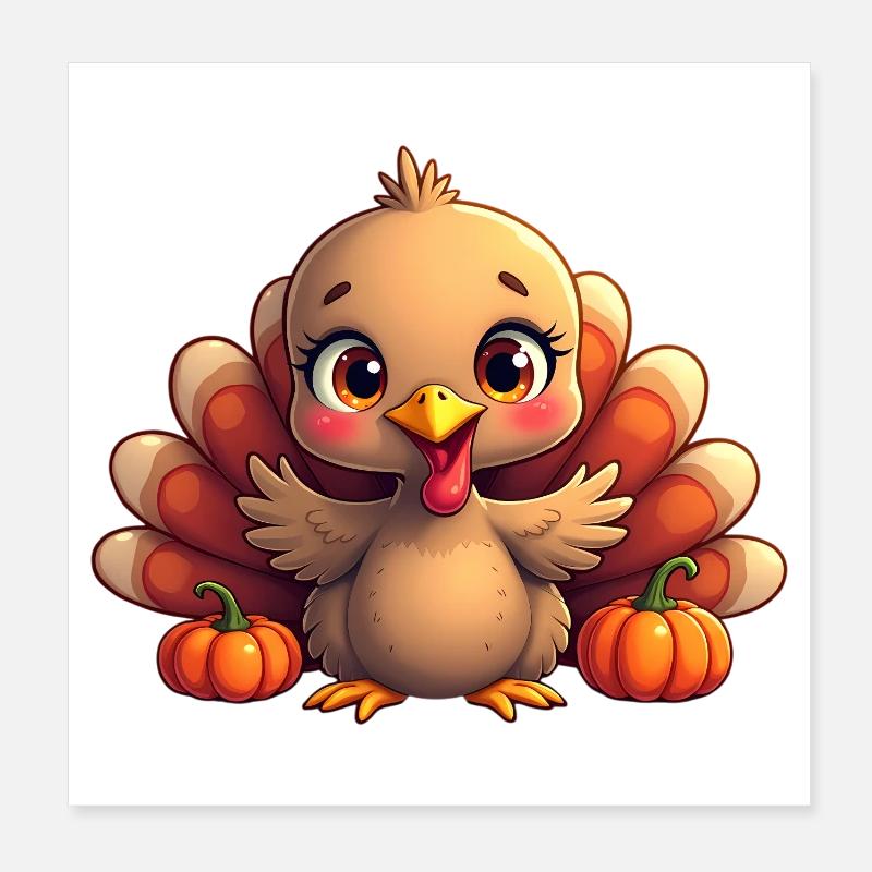 Bébé dinde de Thanksgiving Poster 20 x 20 cm