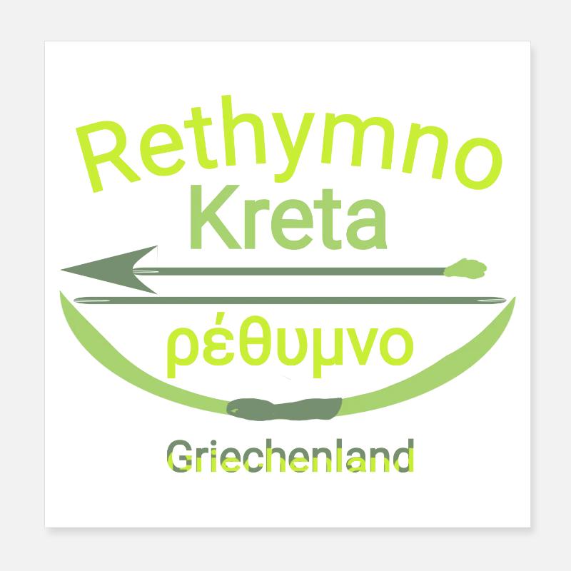 Réthymnon Crète avec arc et flèche Tendance cool Poster 20 x 20 cm