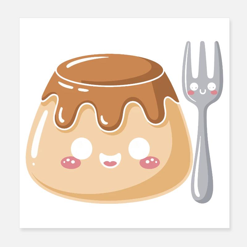 Pudding à la fourchette Poster 20 x 20 cm