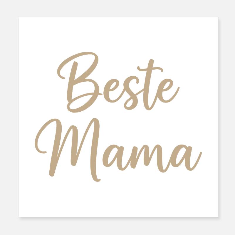 Beste Mama – elegante Script-Schrift Poster 20x20 cm
