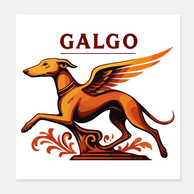 Ornement de capot Galgo Poster 20 x 20 cm