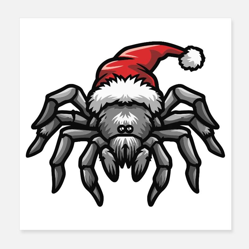 Tarentule Noël Poster 20 x 20 cm