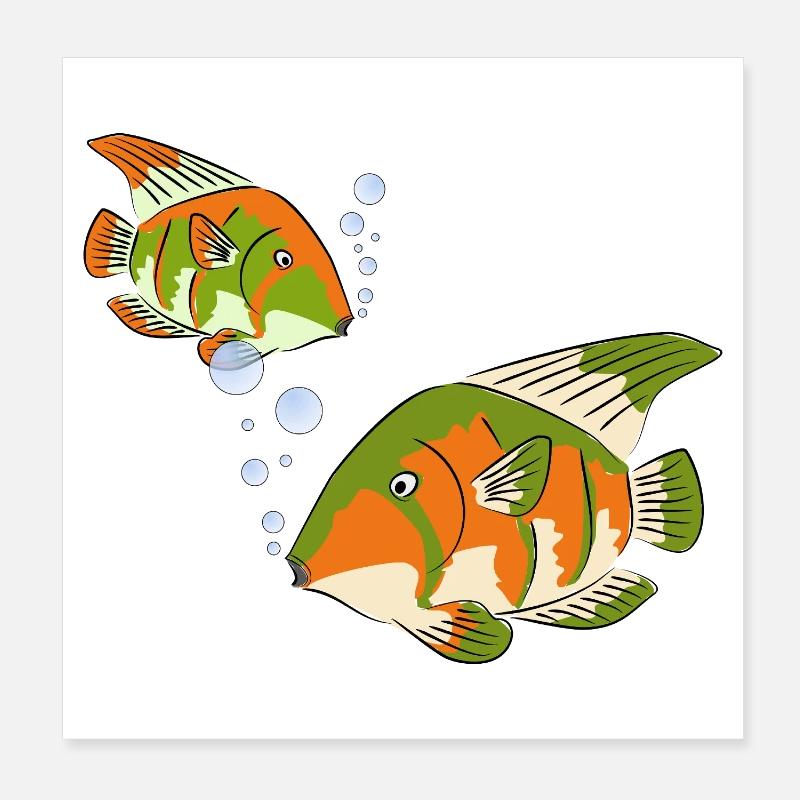 Poisson coloré Poster 20 x 20 cm