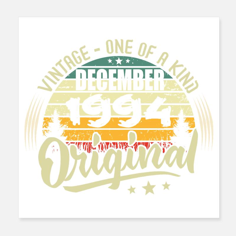 Dezember 1994 – Vintage Authentic Dezember 1994 Poster 20x20 cm