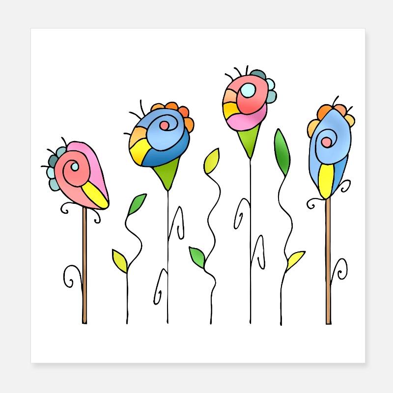 Blumen Poster 20x20 cm