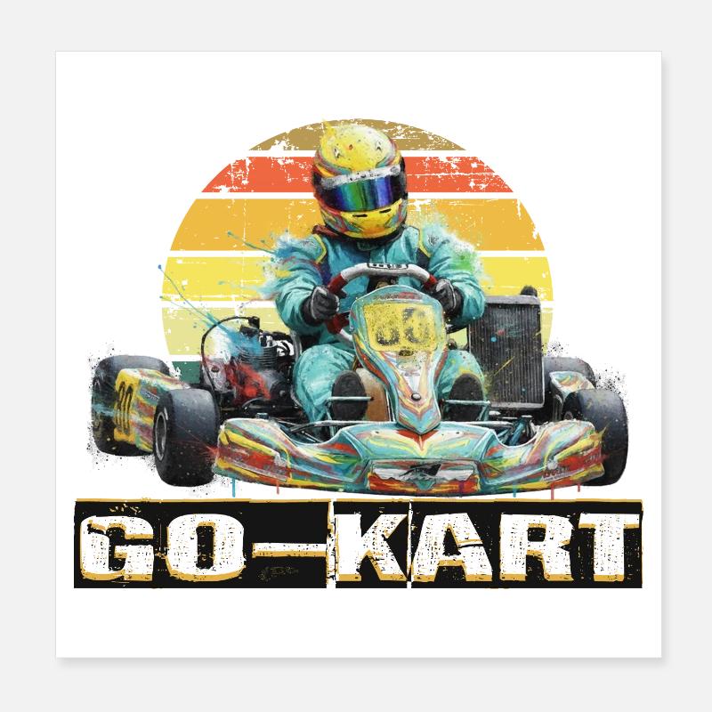 Go kart Poster 8" x 8" (20x20 cm)