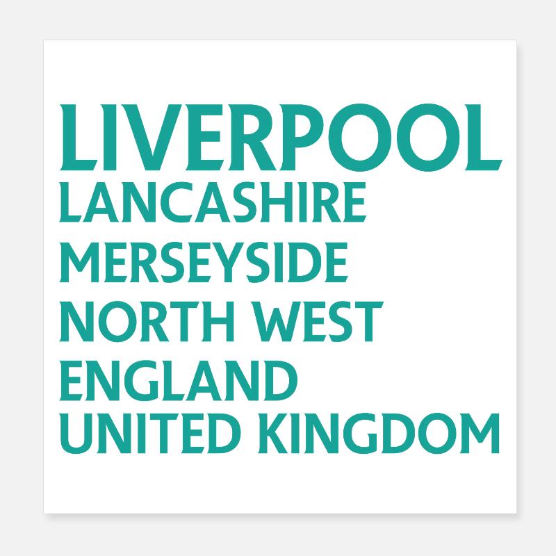 Liverpool – England Textdesign Poster 20x20 cm