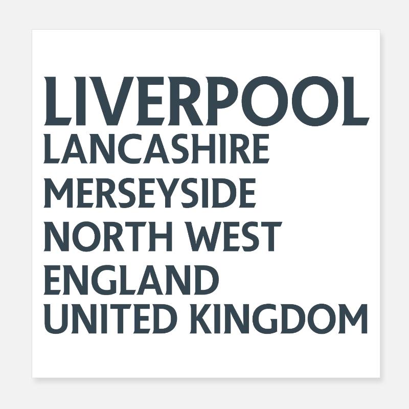 Liverpool – England Textdesign Poster 20x20 cm