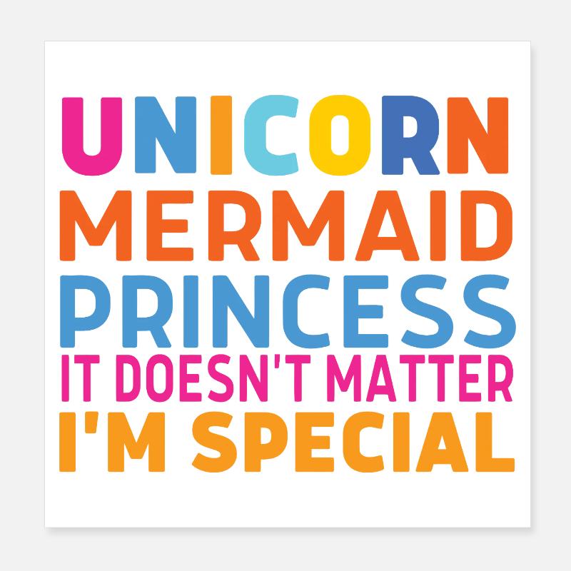 Princesse sirène licorne Poster 20 x 20 cm