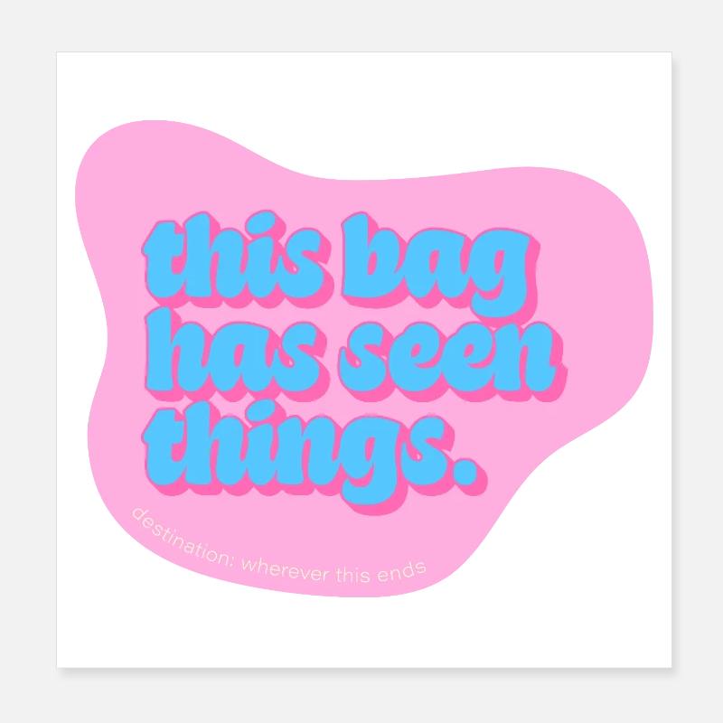 Drôle de design typographique – Ce sac a vu des choses Poster 20 x 20 cm
