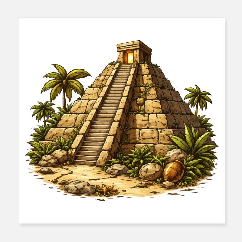 Pyramide Tempel Poster 20x20 cm
