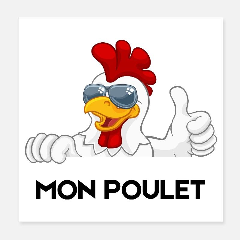 Coq cool en lunettes soleil Poster 20 x 20 cm
