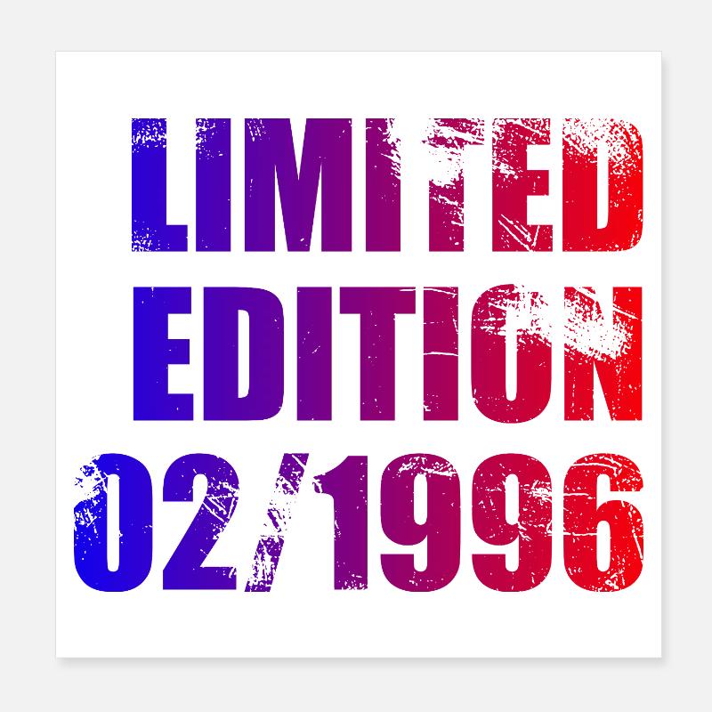 30th Birthday Limited Edition 02/1996 Poster 8" x 8" (20x20 cm)