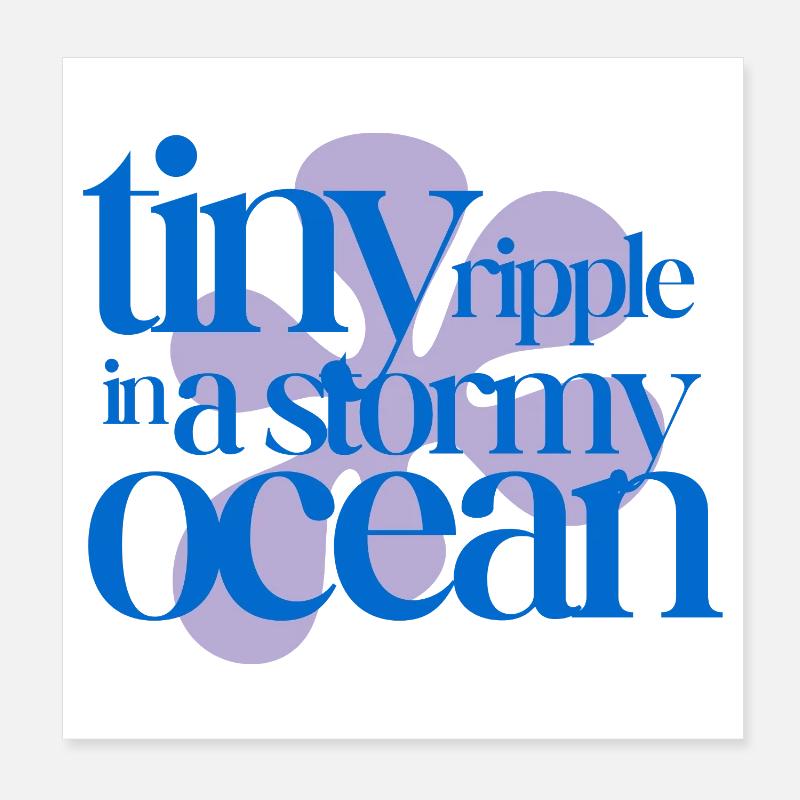 Tiny ripple in a stormy ocean (lavender) Poster 8" x 8" (20x20 cm)