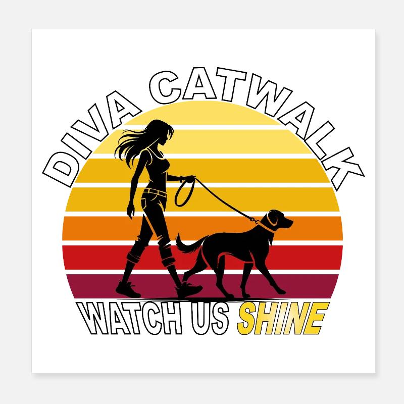 Diva Catwalk - Regardez-nous briller rétro Poster 20 x 20 cm