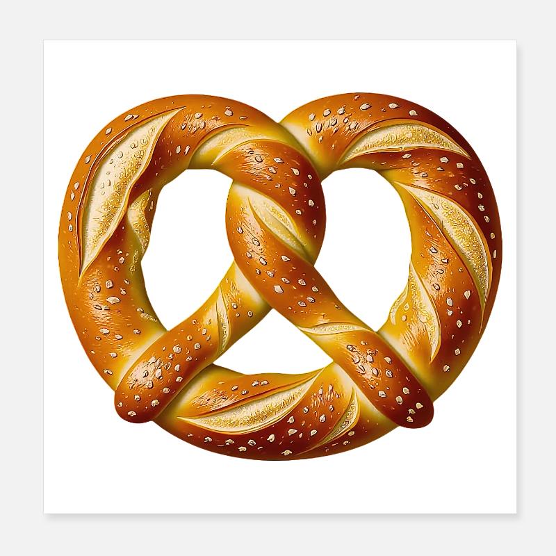 Brezel Bäcker Kostüm Backwaren Bäckerei Karneval  Poster 20x20 cm