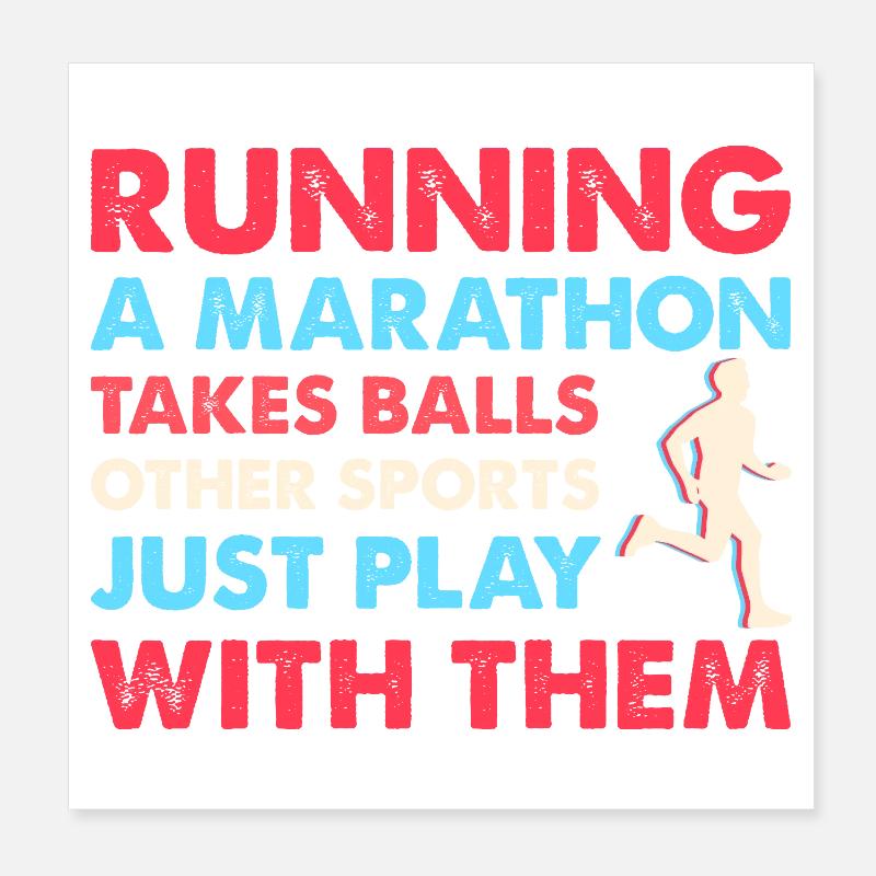 Courir Un marathon demande des ballons Poster 20 x 20 cm