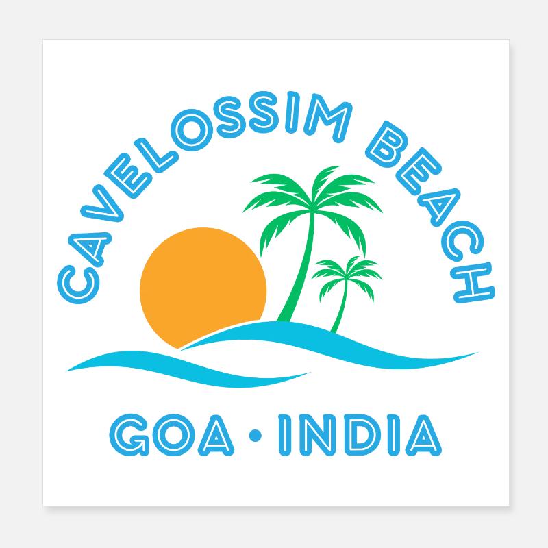 Palmiers du coucher de soleil de Goa Beach Poster 20 x 20 cm