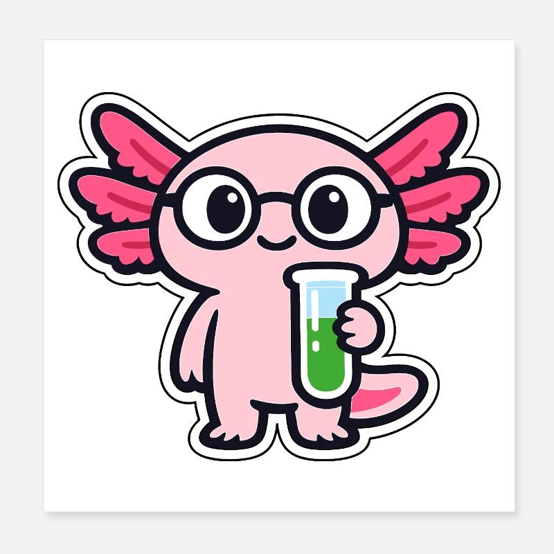 Small Labcreature with wings axolotl Poster 8" x 8" (20x20 cm)